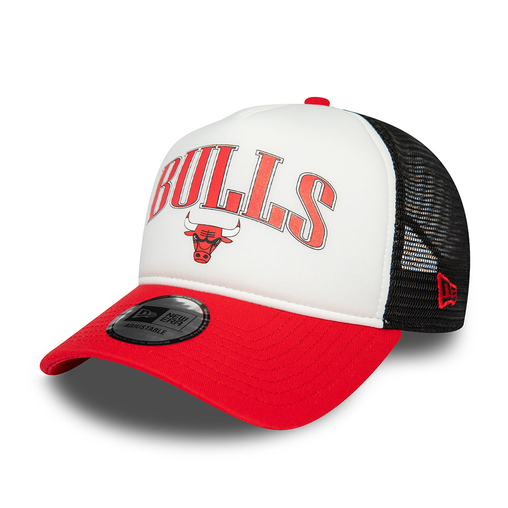 New Era A-Frame Chicago Bulls Trucker Cap - NBA Retro - Weiß-Rot-Schwarz