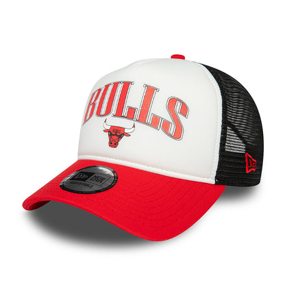 New Era A-Frame Chicago Bulls Trucker Cap - NBA Retro - Weiß-Rot-Schwarz