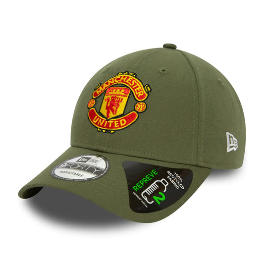 New Era 9FORTY Manchester United FC Baseball Cap - Repreve Seasonal Pop - Olivgrün