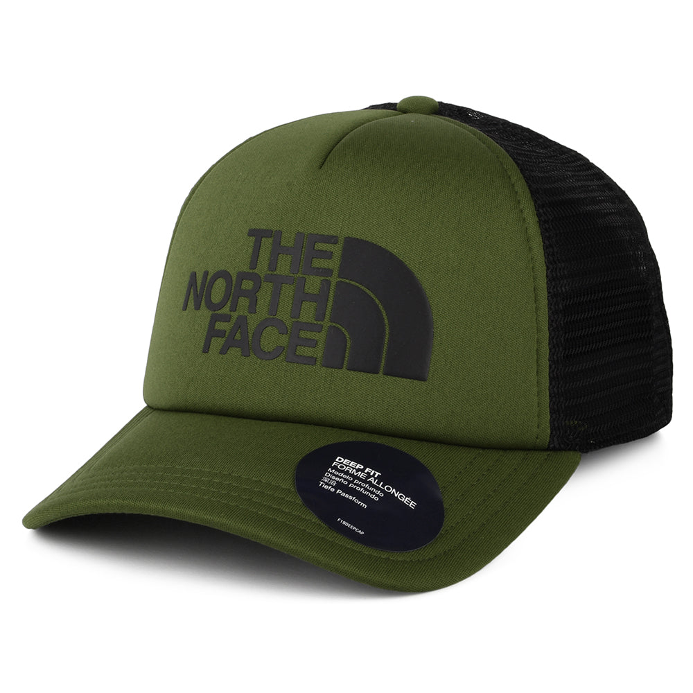 The North Face TNF Logo Deep Fit Trucker Cap - Olivgrün-Schwarz