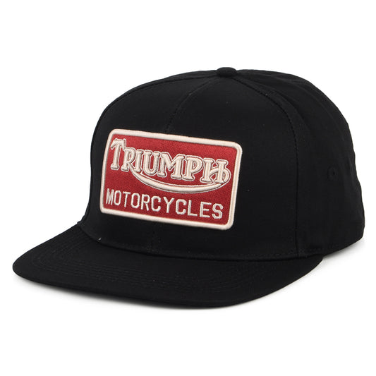 Triumph Motorcycles Straggler mit flachem Visier Baseball Cap aus Baumwolle - Schwarz