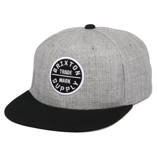 Brixton Oath III Snapback Cap - Grau-Schwarz