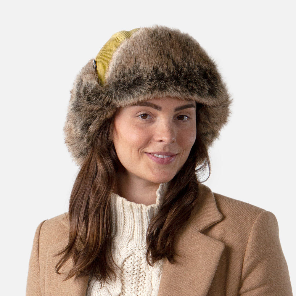 Barts Corduroy Rib Bomber Fliegermütze aus Kunstfell - Ocker
