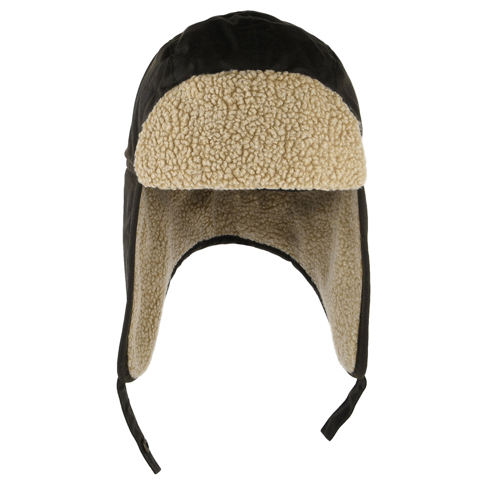 Failsworth Fliegermütze aus gewachster Baumwolle - Olivgrün