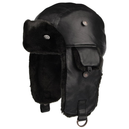 Bailey Vega Fliegermütze aus Leder - Schwarz