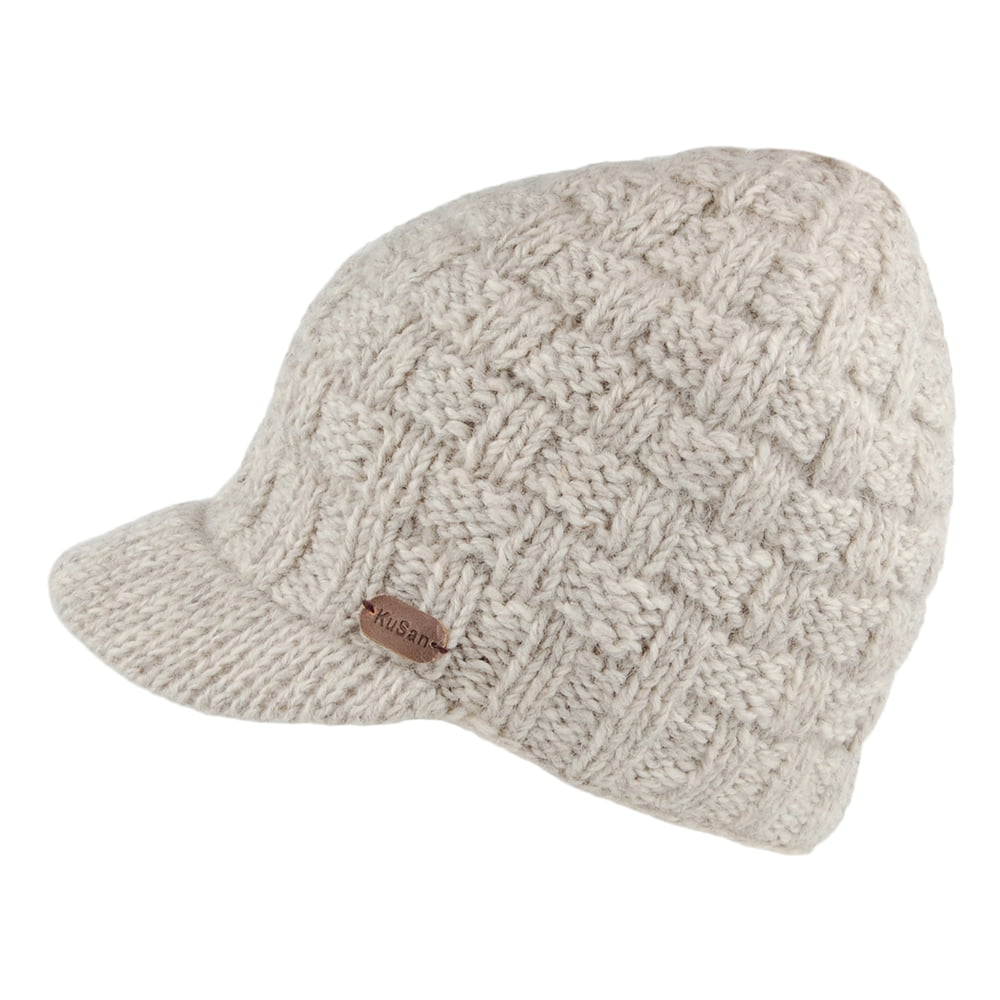 Kusan Korbmuster Schirmmütze - Hellbeige