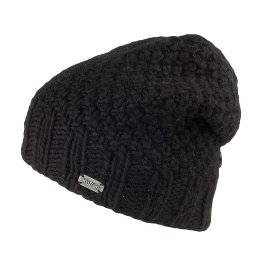 Kusan Button Down Beanie Mütze - Schwarz