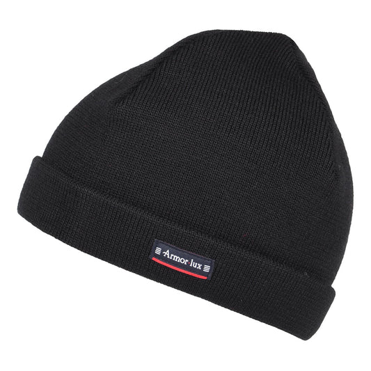 Armor Lux Lannion Beanie Mütze aus aus Purer Wolle - Schwarz