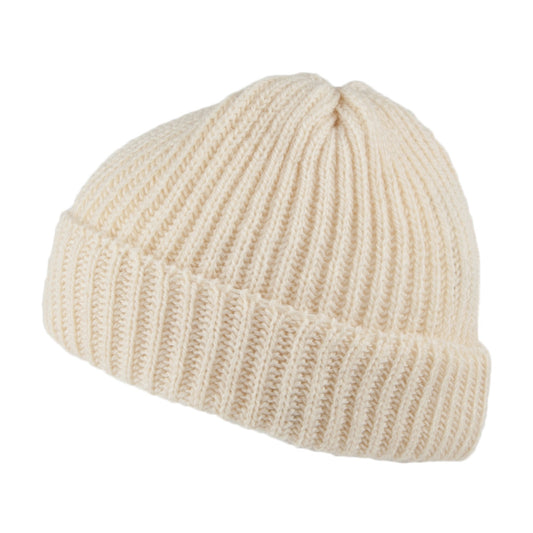 Highland 2000 Short Fisherman Beanie Mütze aus Merinowolle - Natur