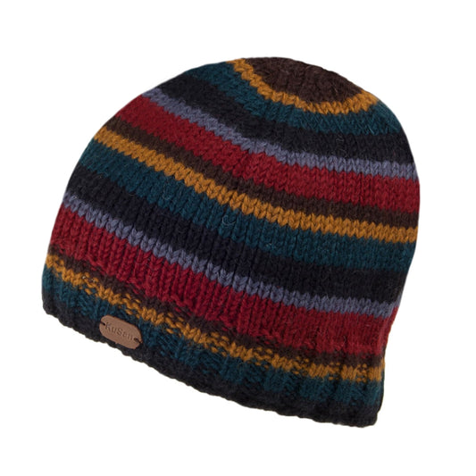 Kusan Brooklyn Beanie Mütze gestreift - Mehrfarbig