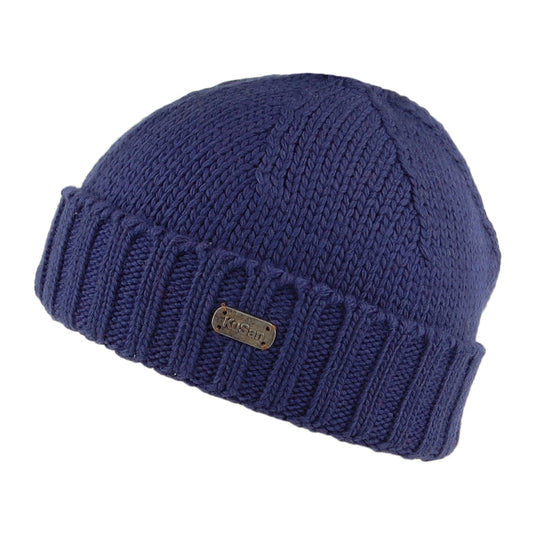 Kusan Beanie Mütze aus Merinowolle - Marineblau