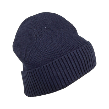 Tommy Hilfiger Pima Essential Flag Beanie Mütze aus Baumwoll-Kaschmir - Marineblau