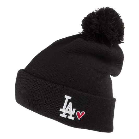 New Era Damen L.A. Dodgers Bommelmütze - Heart Knit - Schwarz