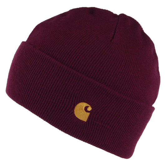 Carhartt WIP Chase Beanie Mütze mit Umschlag - Merlot
