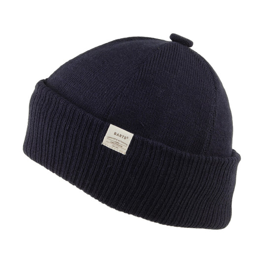 Barts Lyon Knopf Beanie Mütze - Marineblau