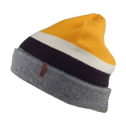 Barts Jispin Beanie Mütze Slouchy Stripe - Grau-Gelb