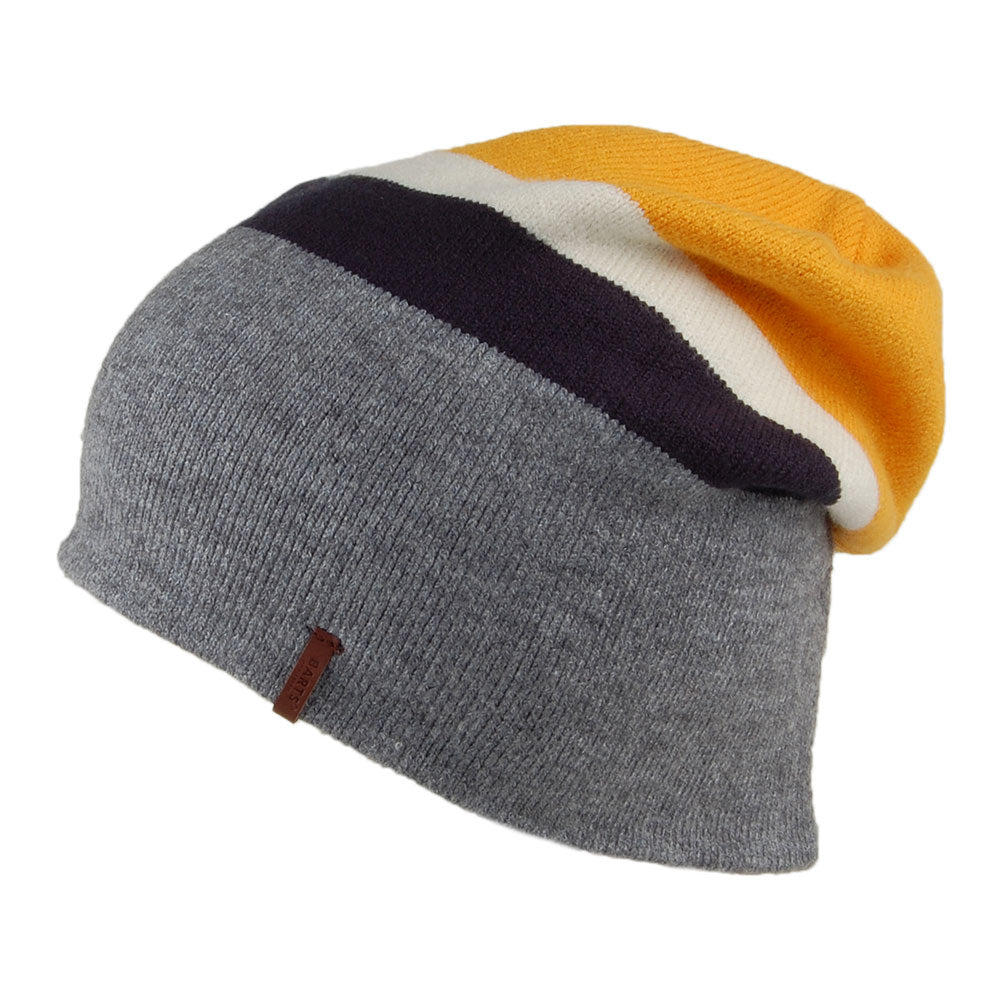 Barts Jispin Beanie Mütze Slouchy Stripe - Grau-Gelb