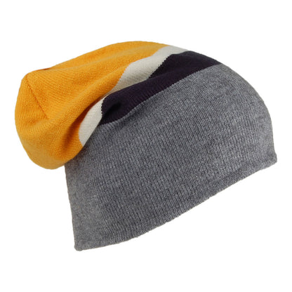 Barts Jispin Beanie Mütze Slouchy Stripe - Grau-Gelb