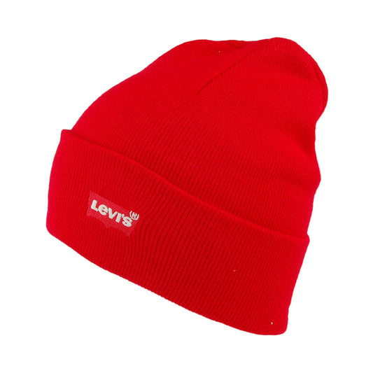 Levi's mit rotem Logo bestickte Beanie Mütze Slouchy - Rot