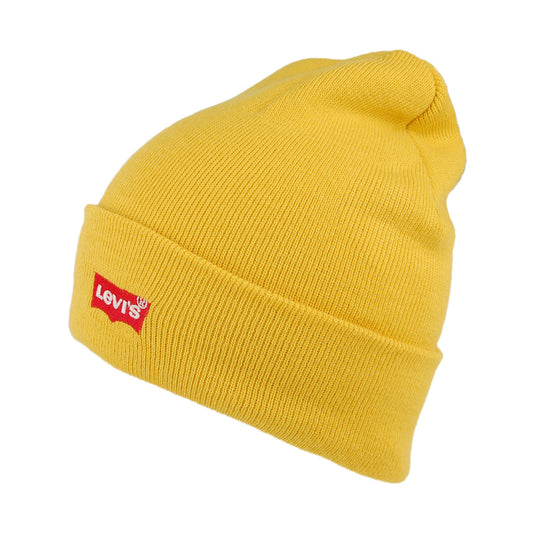 Levi's mit rotem Logo bestickte Beanie Mütze Slouchy - Gelb