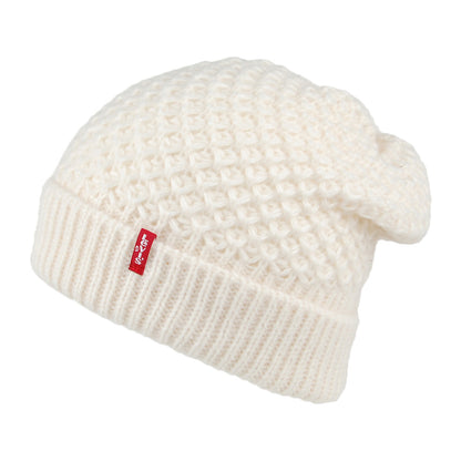 Levi's Classic Gestrickte Beanie Mütze - Creme