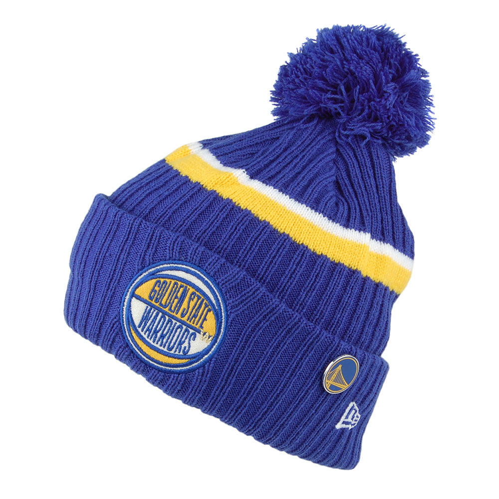 New Era Knit Cuff Golden State Warriors Bommelmütze - NBA Draft OTC - Blau