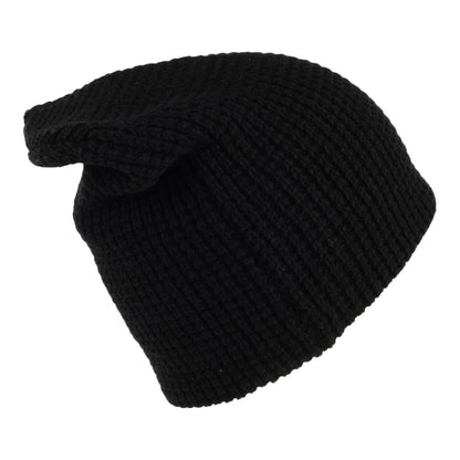 Patagonia Desert Sky hängend Beanie Mütze mit Waffelstrickmuster aus aus recycelter Wolle - Schwarz
