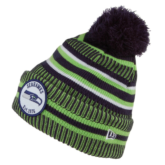 New Era Seattle Seahawks Bommelmütze - NFL On Field Knit - Blau-Grün