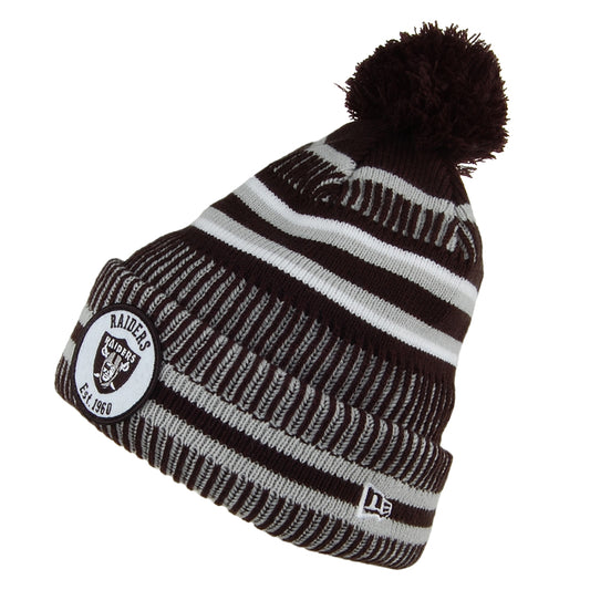 New Era Las Vegas Raiders Bommelmütze - NFL On Field Knit - Schwarz-Grau
