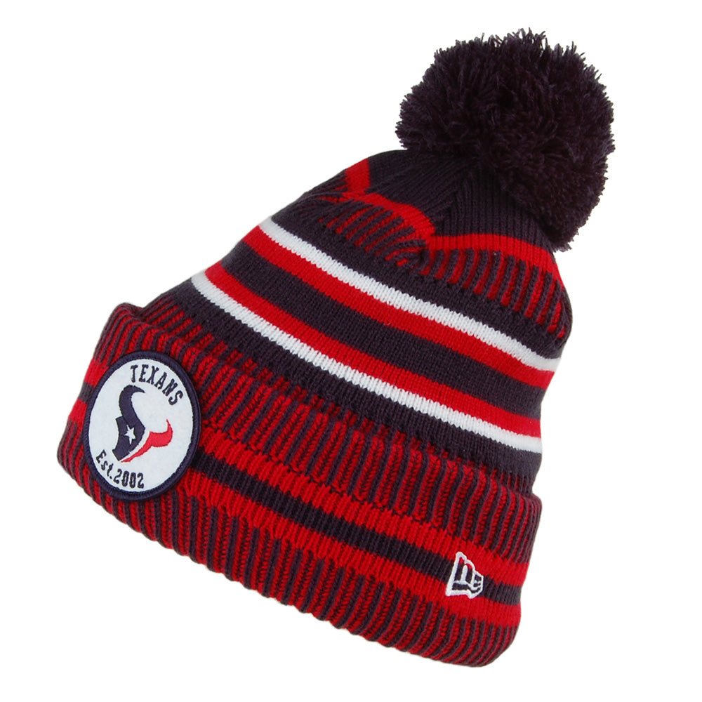 New Era Houston Texans Bommelmütze - NFL On Field Knit - Marineblau-Rot