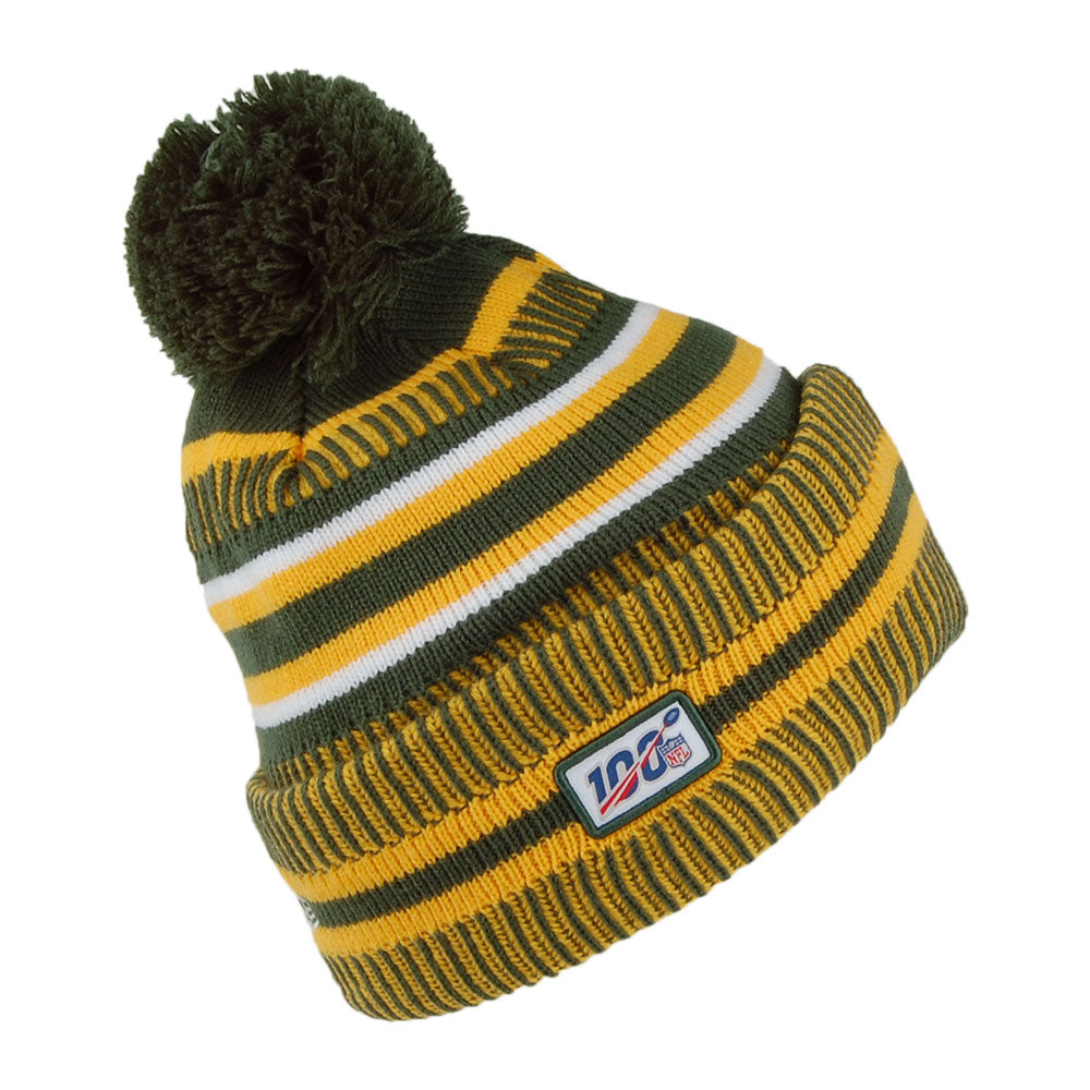 New Era Green Bay Packers Bommelmütze - NFL On Field Knit - Grün-Gelb