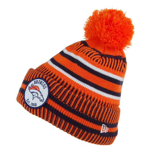 New Era Denver Broncos Bommelmütze - NFL On Field Knit - Marineblau-Orange