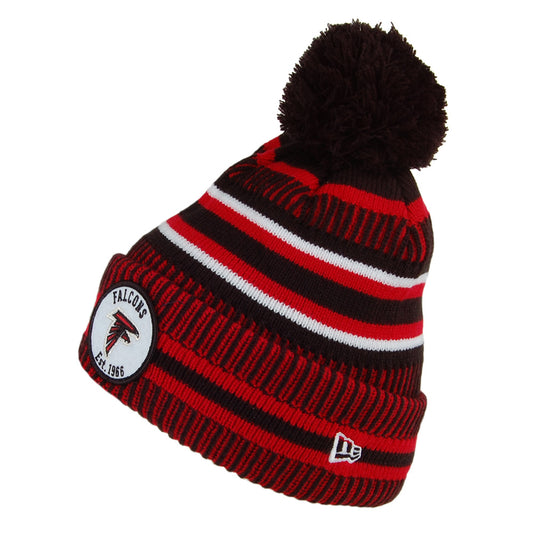 New Era Atlanta Falcons Bommelmütze - NFL On Field Knit - Rot-Schwarz