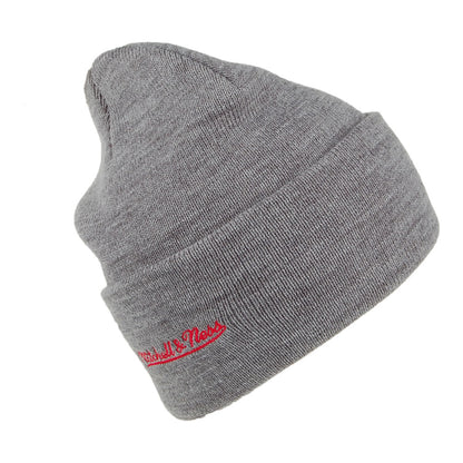 Mitchell & Ness Detroit Pistons Beanie Mütze - NBA Team Logo Cuff Knit - Grau