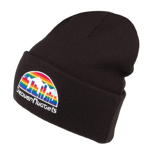 Mitchell & Ness Denver Nuggets Beanie Mütze - NBA Team Logo Cuff Knit - Schwarz