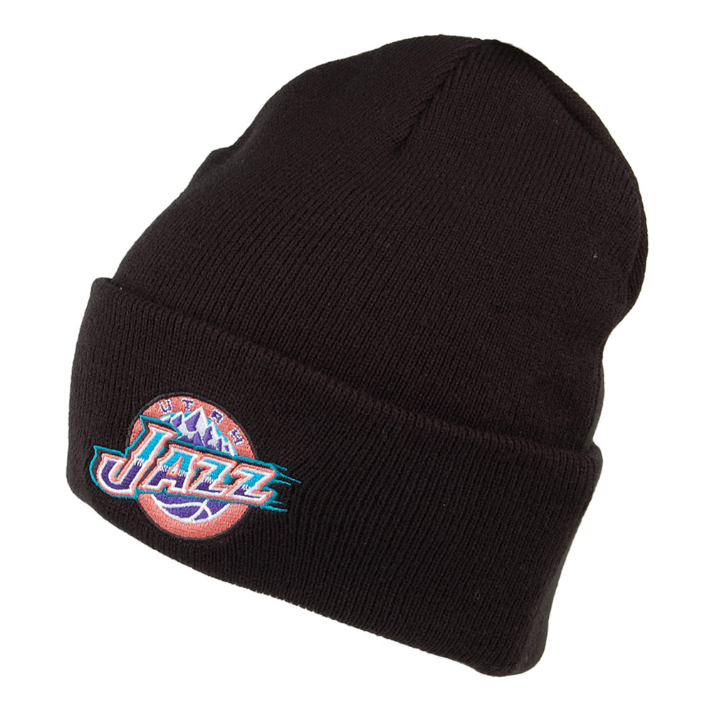 Mitchell & Ness Utah Jazz Beanie Mütze - NBA Team Logo Cuff Knit - Schwarz