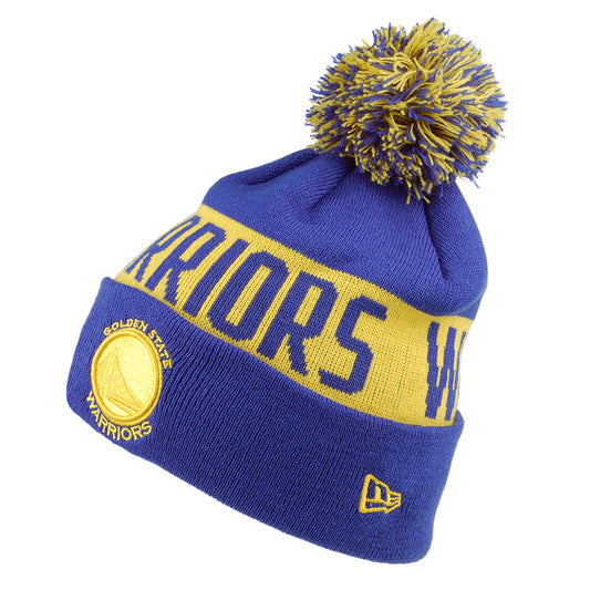 New Era Golden State Warriors Bommelmütze - NBA Team Tonal Knit - Blau-Gelb