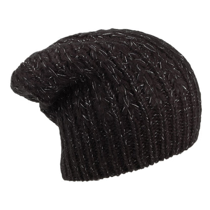 O'Neill Annie Beanie Mütze mit Zopfstrickmuster - Schwarz