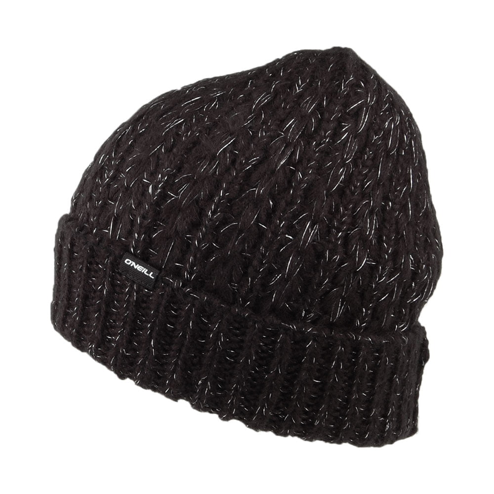 O'Neill Annie Beanie Mütze mit Zopfstrickmuster - Schwarz