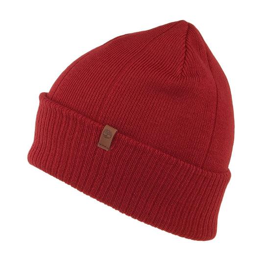 Timberland Beanie Mütze Wendbare Gerippt - Weinrot