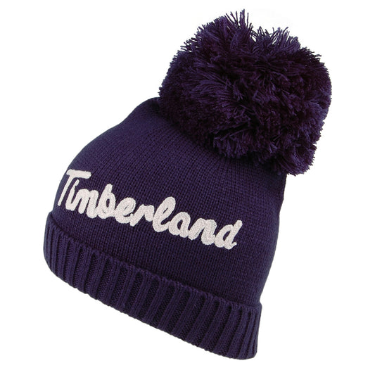 Timberland Logo Stickerei Bommelmütze - Marineblau