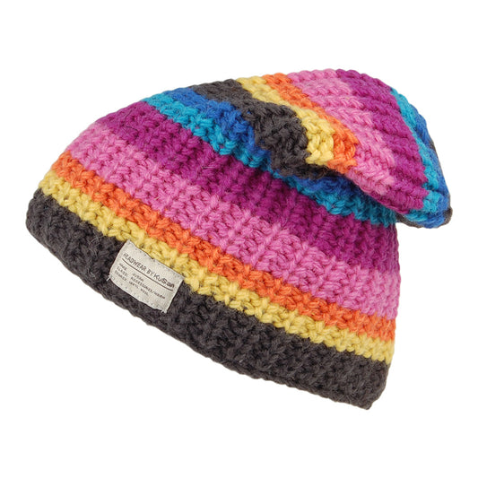 Kusan Cardi Beanie Mütze Floppy - Grau-Pink