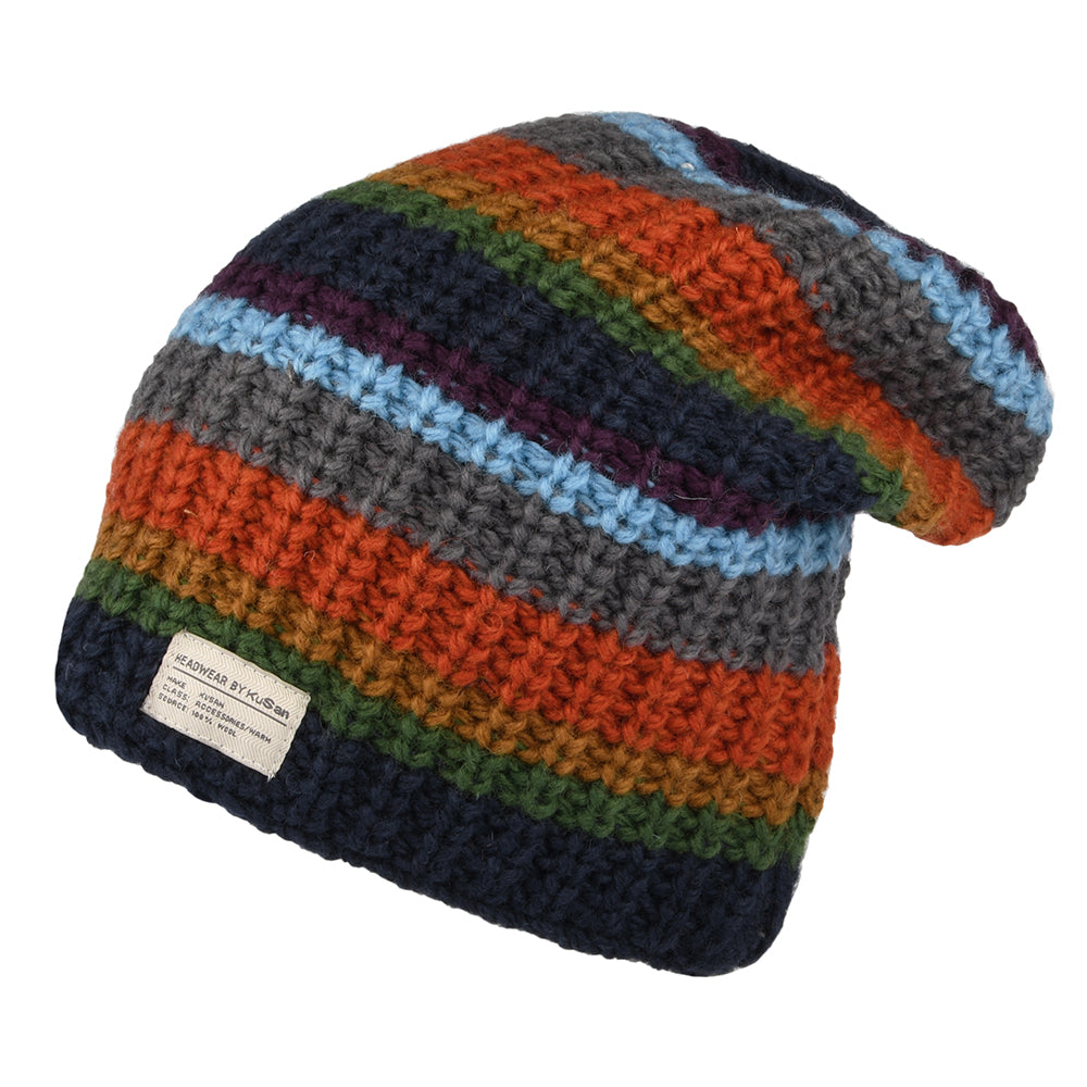 Kusan Cardi Beanie Mütze Floppy - Marineblau-Orange