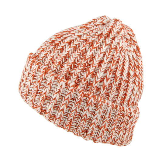 Highland 2000 Beanie Mütze mit Umschlag aus Englischer Merinowolle - Verbranntes Orange