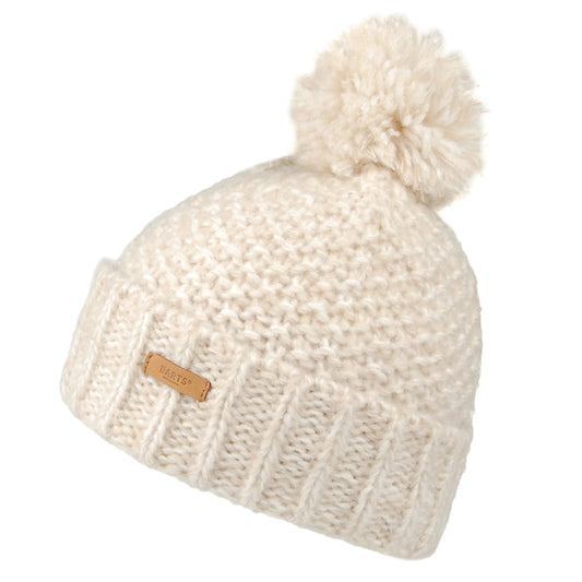 Barts Aitane klobige Bommelmütze - Creme