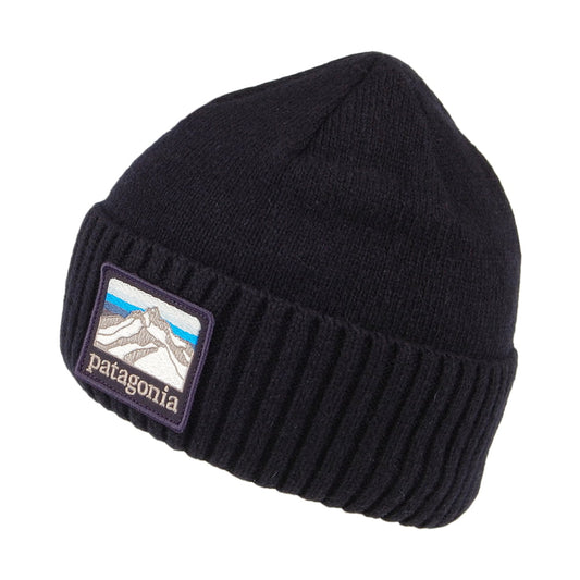 Patagonia Line Logo Brodeo Beanie Mütze aus recycelter Wolle - Marineblau