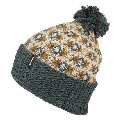 Patagonia Standing Tall Powder Town Bommelmütze - Winterweiß-Salbeigrün