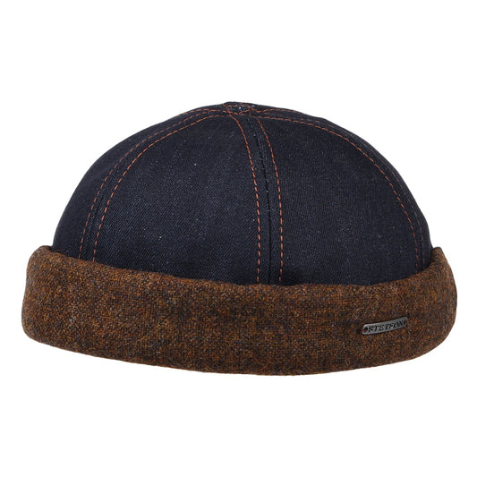 Stetson Denim & Tweed Docker Beanie Mütze - Denim