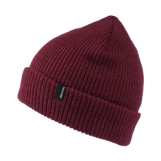 Brixton Heist Beanie Mütze mit Umschlag - Weinrot