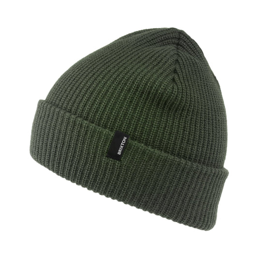 Brixton Heist Beanie Mütze mit Umschlag - Olivgrün